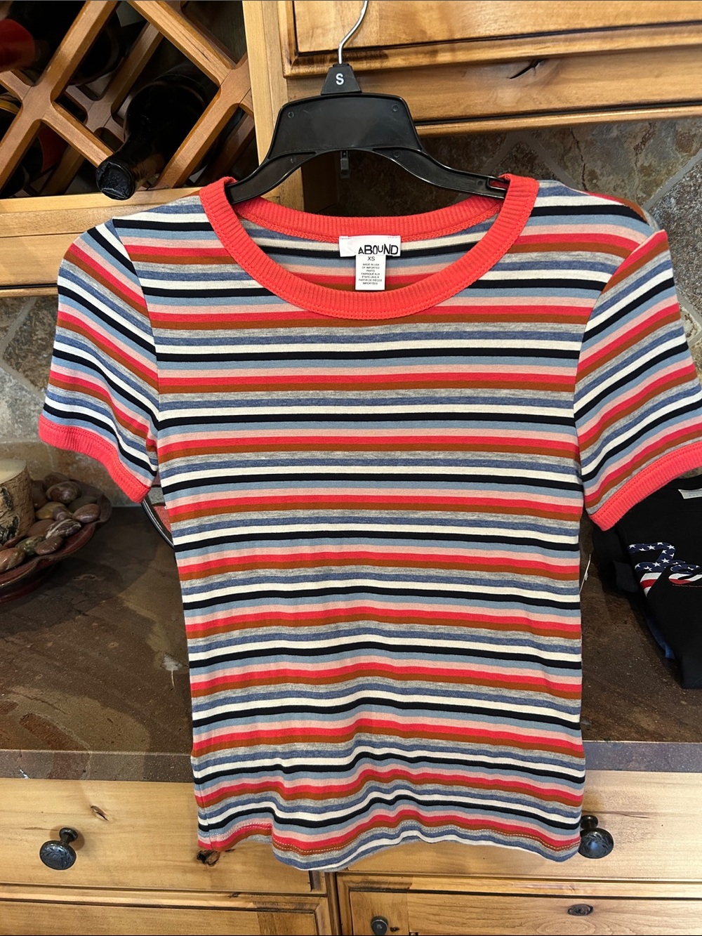 Abound Red & Multi-Stripe Short Sleeve TINY  Tee. NWT
